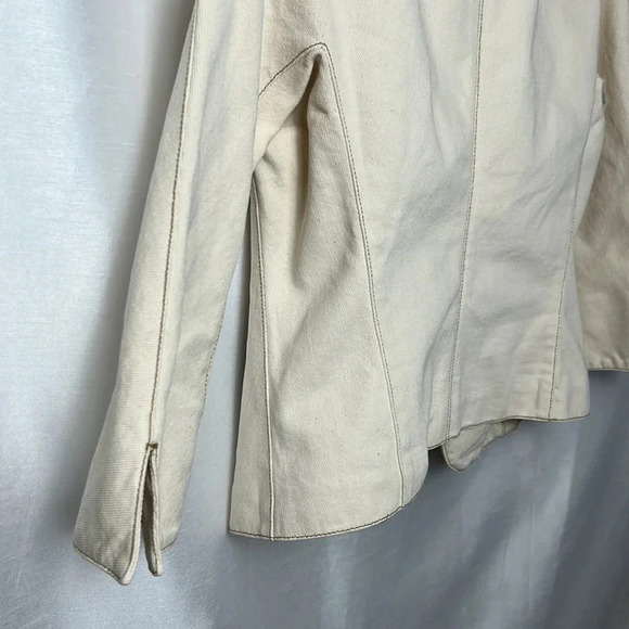 DVF blazer,fitted,cropped,tie ribbon,cream color,cotton,stylish, EC - Picture 6 of 13